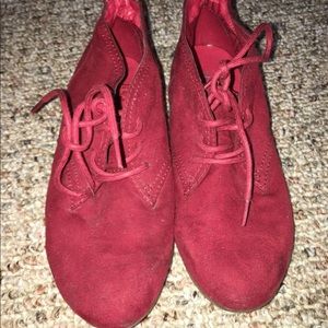 EUC Xappeal Red Ankle Boots Shoes 6